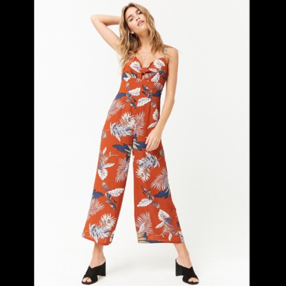 Forever 21 Leaf Print Jumpsuit